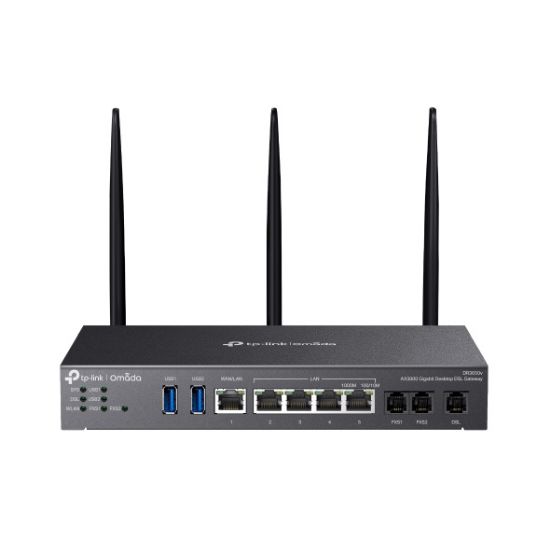 Picture of TP-Link DR3650v Omada AX3000 Wi-Fi 6 Gigabit Desktop DSL Gateway, 574Mbps@2.4GHz + 2402Mbps@5GHz(HE160), VDSL2 35b 350/60, VoIP