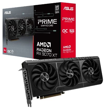 Picture of ASUS AMD Radeon PRIME-RX9070XT-O16G RX 9070 XT 16GB GDDR6 OC Edition 20 Gbps​ 2.5 Slot 256-bit