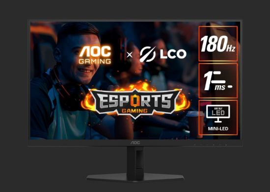 Picture of AOC 27' MiniLED 1152 Zones Fast VA QTD, QHD, 180Hz, 1ms, HDR1000,Low input lag, Gaming mode,Sniper Scope,Shadow Control,Flicker Free,Low blue mode