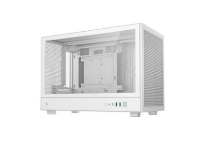 Picture of DeepCool CH260 WH M-ATX Case, Extremely Portable Size，Abundant Airflow Ventilation，Mesh and glass panels，Support up to 360mm liquid cooling，Direct ins