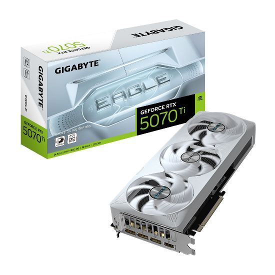 Picture of Gigabyte GeForce RTX™ 5070 Ti EAGLE OC ICE SFF 16G, 2542 MHz, CUDA 8960, 28 Gbps, GDDR7, 256 bit, PCI-E 5.0, PSU 750W,DisplayPort 2.1b  HDMI 2.1b x1