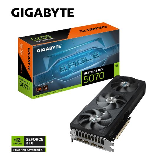 Picture of Gigabyte GeForce RTX™ 5070 EAGLE OC SFF 12G, 2587 MHz, CUDA  6144, 28 Gbps, GDDR7, 192 bit, PCI-E 5.0, PSU 750W, DisplayPort 2.1b *3 HDMI 2.1b *1