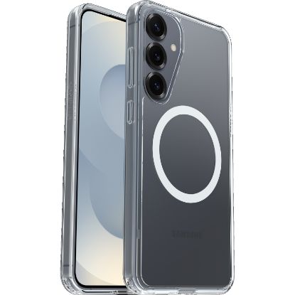 Picture of OtterBox Symmetry Clear Magnets Samsung Galaxy S25 5G (6.2') Case Clear - (77-97403), DROP+ 3X Military Standard, Raised Edges, 7 Years Warranty