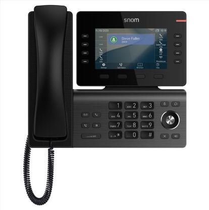 Picture of SNOM D812 Desk Telephone, 5' color LCD Screen with 8 SIP accounts, GigE ethernet switch, and 1 USB port, 8 (28) Self-Labeling Keys, PoE, 3Y Warranty