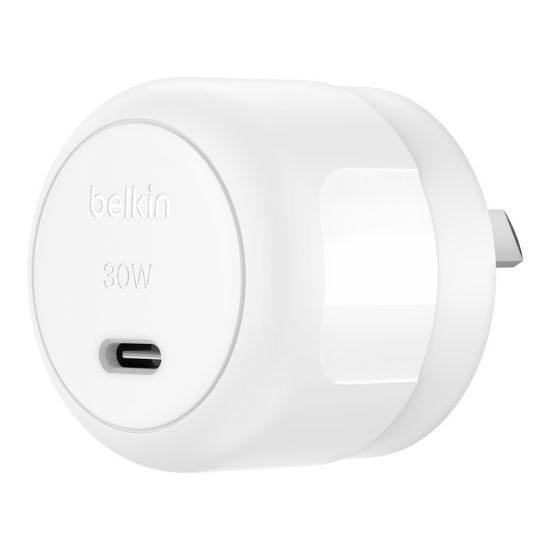Picture of Belkin BoostCharge Compact 30W USB-C PD 3.1 Wall Charger - White (WCA008auWH),Dynamic Power,Safe & Efficient, Compact & Travel-Ready, 2 Years Warranty