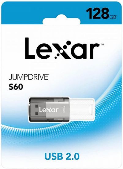 Picture of Lexar S60 128GB JumpDrive® USB 2.0 Flash Drive provides stylish, high-capacity portable storage, allowing you to easily transfer, store, and share fil