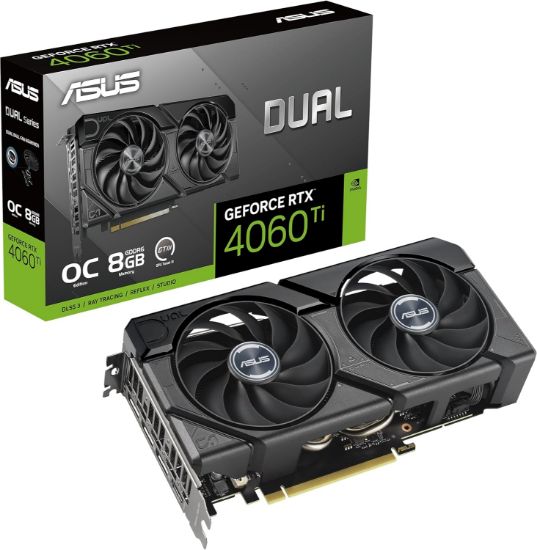 Picture of ASUS nVidia GeForce DUAL-RTX4060TI-8G-EVO RTX 4060 Ti EVO OC Edition 8GB GDDR6 is designed for broad compatibility with Axial-tech fan design