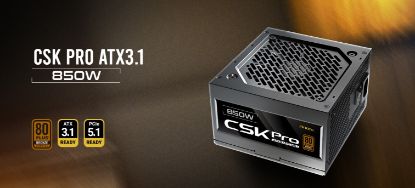 Picture of Antec CSK850 PRO Semi-Modular latest ATX 3.1, PCI-E 5.1 for 4080, 5080, 7900xt, 90x High Quality Japanese Capacitors, Performance and reliability, PSU