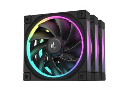 Picture of DeepCool FL12 3IN1 (3-Pack) 120mm Unique ARGB Fans, Low Noise, 4-pin PWM, Fluid Dynamic Bearing, Addressable RGB LED