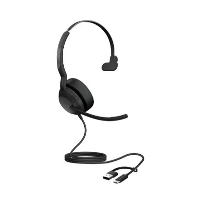 Picture of Jabra Evolve2 50, USB C/A UC Mono Headset, Bluetooth®, 4 microphones, Active Noise Cancellation, Busylight, Call management, Air Comfort technology