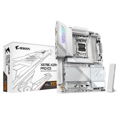 Picture of Gigabyte X870E AORUS PRO ICE AMD AM5 ATX Motherboard 4x DDR5~256GB,3x PCIe x16, 4x M.2, 4x SATA 6,7x USB 3.2, 2x USB2.0, 2x USB-C,