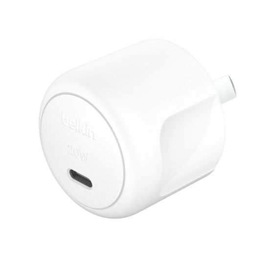 Picture of Belkin Boostcharge Compact 20W USB-C PD 3.1 Wall Charger - White (WCA009AUWH), Dynamic Power,Safe & Efficient, Compact & Travel-Ready,2 Years Warranty