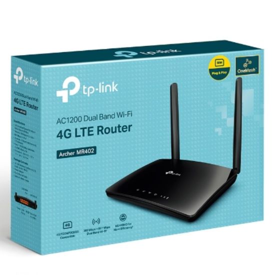 Picture of TP-Link Archer MR402 AC1200 Wireless Dual Band 4G LTE Router, 867 Mbps at 5 GHz + 300 Mbps at 2.4 GHz, 4G Cat4 150/50 Mbps