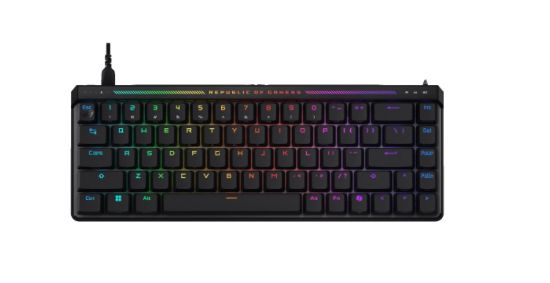 Picture of ASUS ROG Falchion Ace HFX 65% Compact Gaming Keyboard, Magnetic Switches,  Interactive Touch Panel, Dual USB-C Ports