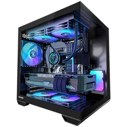 Picture of OKINOS Mirage 4 mATX ARGB Case, ARGB controller, 4x ARGB Fans. Ultimate thermal, Steel,2x USB3.0, 1x3.2 Gen2 USB-C, Black Tower Case