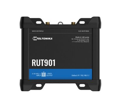 Picture of Teltonika RUT901 Industrial Cellular Router, 4G LTE (Cat 4), Dual SIM, Wi-Fi, MQTT, Modbus TCP, DNP3, PSU included