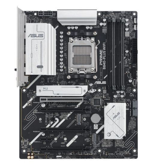 Picture of ASUS AMD PRIME B840-PLUS WIFI-CSM (AM5) ATX Motherboard 4x DDR5 192GB, 1x PCIe 4.0 x16 slot, 3 x M.2 slots, 4x SATA, Wi-Fi 6E, 1 x HDMI, 1 x DP