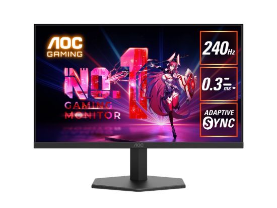 Picture of AOC 23.8' IPS 1920 × 1080 FHD, 240Hz, HDR10, 0.3ms,Adaptive Sync,HDMI 2.0 × 1, DisplayPort 1.4 × 1, Gaming Monitor