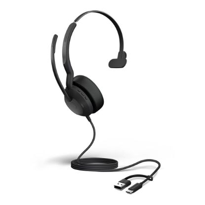 Picture of Jabra Evolve2 50, USB C/A MS Mono Headset, Bluetooth®, 4 microphones, Active Noise Cancellation, Busylight, Call management, Air Comfort technology
