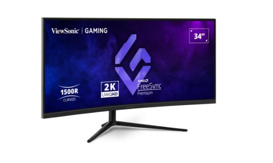 Picture of ViewSonic 34' Curved 3440x1440, 180Hz 1ms 1500R, HDR10, Adaptive Sync, 2x HDMI, 2x DP, Speaker, VESA 100, VX3418-2K Office Gaming Ultra Wide Monitor