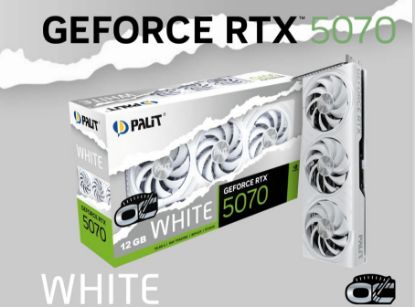 Picture of PALIT RTX5070 WHITE OC 12GB GDDR7 192bit 3-DP HDMI NE75070U19K0-GB2050W