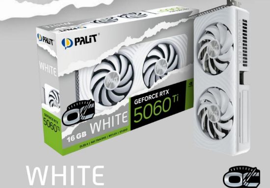 Picture of PALIT RTX5060Ti WHITE OC 16GB GDDR7 128bit 3-DP HDMI NE7506TU19T1-GB2061M
