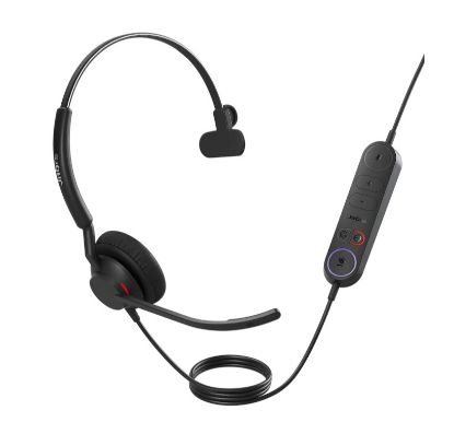 Picture of Jabra Engage 40 (Inline Link) MS Teams Mono USB-C/A Corded Headsets, Lightweight & sturdy, Double the mic, Busylight, Hearing Protection Audio Quality