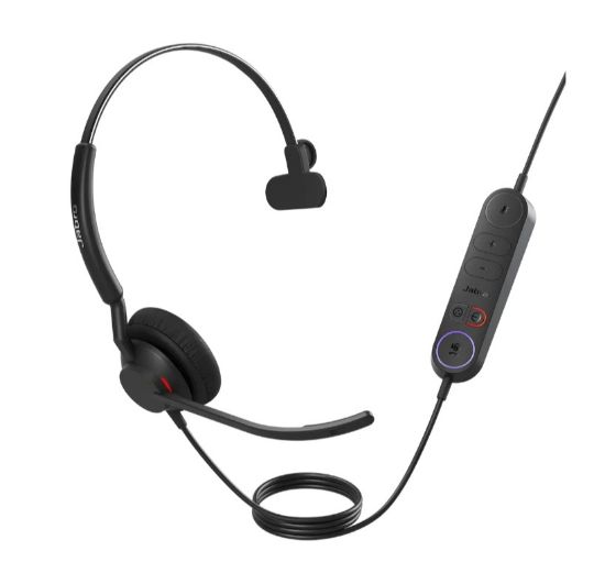 Picture of Jabra Engage 40 (Inline Link) MS Teams Mono USB-C/A Corded Headsets, Lightweight & sturdy, Double the mic, Busylight, Hearing Protection Audio Quality