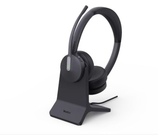 Picture of Yealink BH70 Bluetooth Wireless Dual Headset with Stand Teams USB-C/A, 3 mic noise cancellation Talk time up to 35h BT51 C Dongle with Type A Adapter