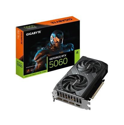 Picture of Gigabyte GeForce RTX™ 5060 WINDFORCE 2 MAX OC 8G, 2512MHz, CUDA 3840, 28Gbps, GDDR7, 128 bit, PCI-E 5.0, PSU 550W, DisplayPort 2.1b *3 HDMI 2.1b *1