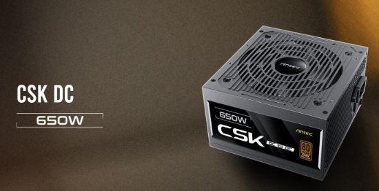 Picture of Antec CSK650DC 80+ Bronze, PCI-E 5.1,  Continuous Power, DC to DC, Flat Cables,. CircuitShield Protections, Thermal, Reliable Value Power Supply 5yr