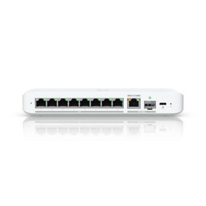 Picture of Ubiquiti Flex 2.5G, Flexible, 8-port 2.5 GbE Switch,10 GbE RJ45/SFP+ Combination Uplink Port, Powered With USB-C /PoE+ adapter,