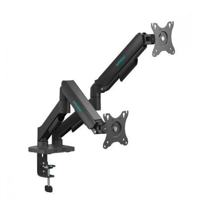 Picture of mbeat® activiva Ergolife Dual-Screen Gas Spring Monitor Arm allows you to smoothly adjust the height, angle, and tilt of both screens with minimal