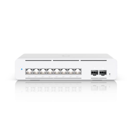 Picture of Ubiquiti Pro XG 8 PoE, Compact Desktop/Wall-mountable, Professional-grade 8-port, Layer 3 Etherlighting  PoE++ Switch With (8) 10 GbE, (2) 10G SFP+