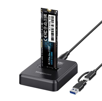 Picture of Simplecom SD511 M.2 SSD Docking Station NVMe and SATA Dual Protocol USB 3.2 Gen 2 10Gbps USB-C interface compliant with USB 3.2 Gen 2 standard