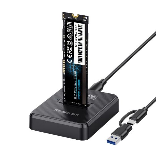 Picture of Simplecom SD511 M.2 SSD Docking Station NVMe and SATA Dual Protocol USB 3.2 Gen 2 10Gbps USB-C interface compliant with USB 3.2 Gen 2 standard