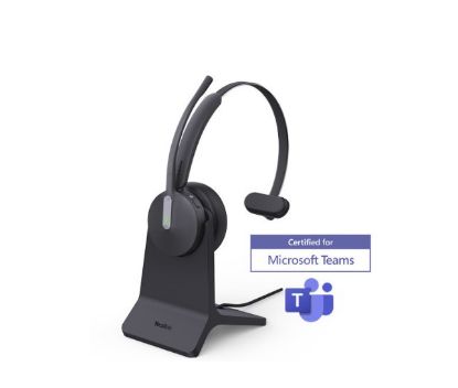Picture of Yealink BH70 Bluetooth Wireless Mono Headset with Stand Teams USB-C/A, 3mic noise cancellation up to 35h Talk time BT51 C Dongle with Type A Adapter