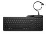 Picture of HP 405 Multi-Device Backlit Wired Keyboard Removable USB-C® cable with USB-A Slim Full-size Numpad LED light Multi-OS compatible 150cm Cable Black