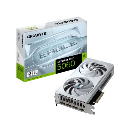 Picture of Gigabyte GeForce RTX™ 5060 EAGLE OC ICE 8G, 2550 MHz, CUDA 3840, 28 Gbps, GDDR7,  128 bit, PCI-E 5.0, PSU 450W, DisplayPort 2.1b *3 HDMI 2.1b x1