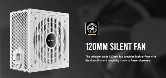 Picture of Antec CSK750DC White 80+ Bronze 4x PCIE 5.1, Continuous Power, DC to DC, Flat Cables. CircuitShield, Thermal,Reliable Value Power Supply 5yrs wty