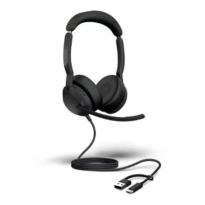 Picture of Jabra Evolve2 50, USB C/A MS Stereo Headset, Bluetooth®, 4 microphones, Active Noise Cancellation, Busylight, Call management, Air Comfort technology