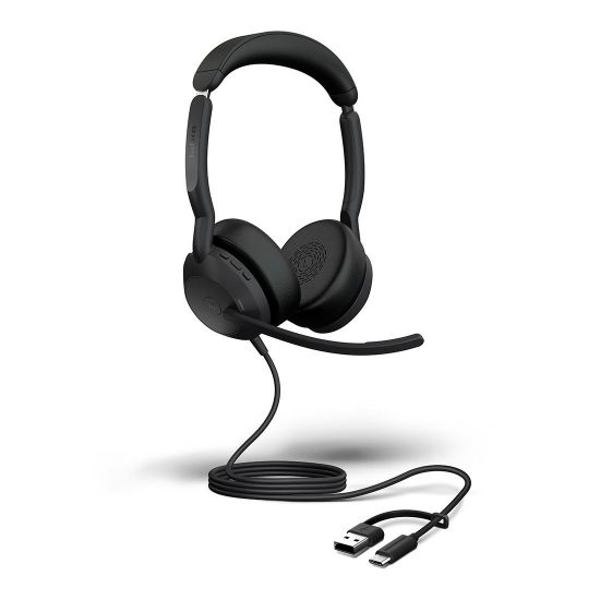 Picture of Jabra Evolve2 50, USB C/A MS Stereo Headset, Bluetooth®, 4 microphones, Active Noise Cancellation, Busylight, Call management, Air Comfort technology