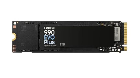 Picture of Samsung 990 EVO Plus 1TB PCIe Gen5 NVMe SSD 7150MB/s 6300MB/s R/W 850K/1350K IOPS 600TBW 1.5M hrs V-NAND TLC AES 256-bit Encryption 5yr wty