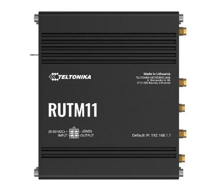 Picture of Teltonika RUTM11 Industrial 4G LTE Dual-band Wi-Fi, 4 x Gigabit RJ45 ports, USB, and up to 128 tag/port-based VLANs, PSU included