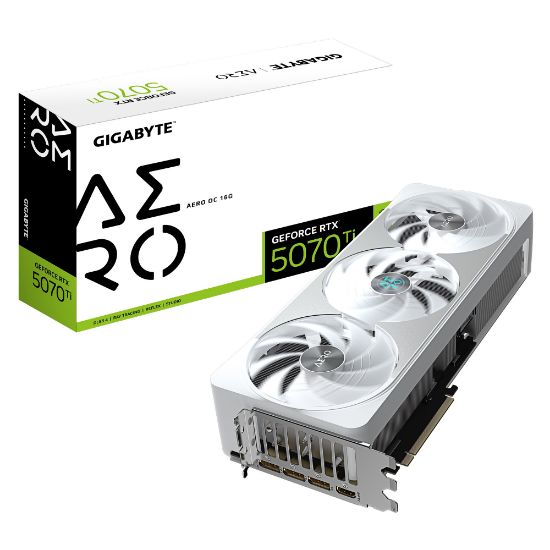 Picture of Gigabyte GeForce RTX™ 5070 Ti AERO OC 16G, 2588 MHz, CUDA 8960, 28 Gbps, GDDR7, 256 bit, PCI-E 5.0, PSU 750W, DisplayPort 2.1b x3 HDMI 2.1b x1