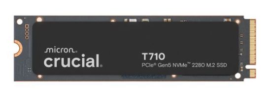 Picture of Crucial T710 4TB PCIe Gen5 NVMe 2280 SSD - 14500/13800 MB/s R/W 2400TBW 1500K IOPs 1.5M hrs MTTF with DirectStorage for Intel & AMD