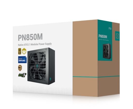 Picture of DeepCool PN850M Gamer Storm 850W 80+ Gold Certified Fully Modular ATX Power Supply, 120mm Fan, Japanese Capacitors, DCtoDC, ATX12V V3.1, 100,000 MTB