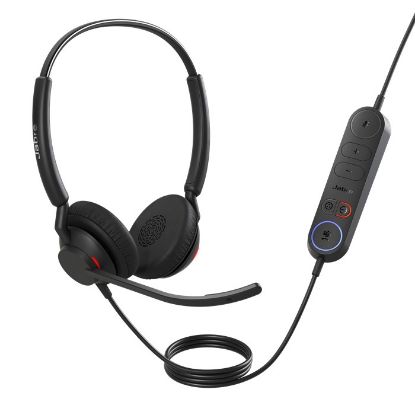Picture of Jabra Engage 40 (Inline Link) MS Teams Dual USB-C/A Corded Headsets, Lightweight & sturdy, Double the mic, Busylight, Hearing Protection Audio Quality