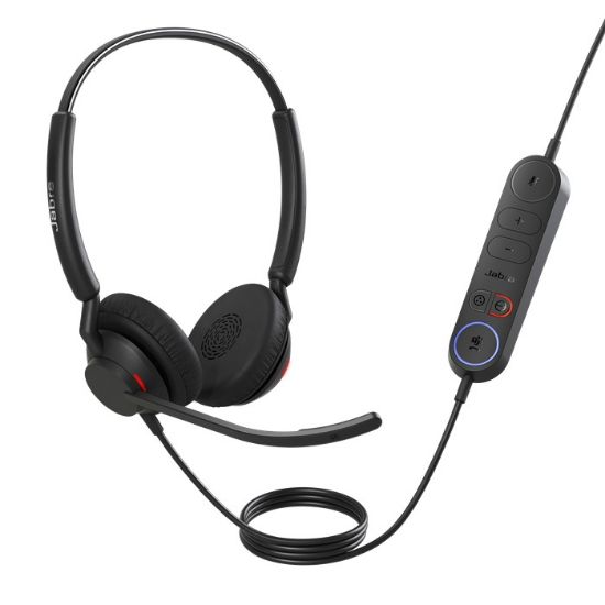 Picture of Jabra Engage 40 (Inline Link) MS Teams Dual USB-C/A Corded Headsets, Lightweight & sturdy, Double the mic, Busylight, Hearing Protection Audio Quality