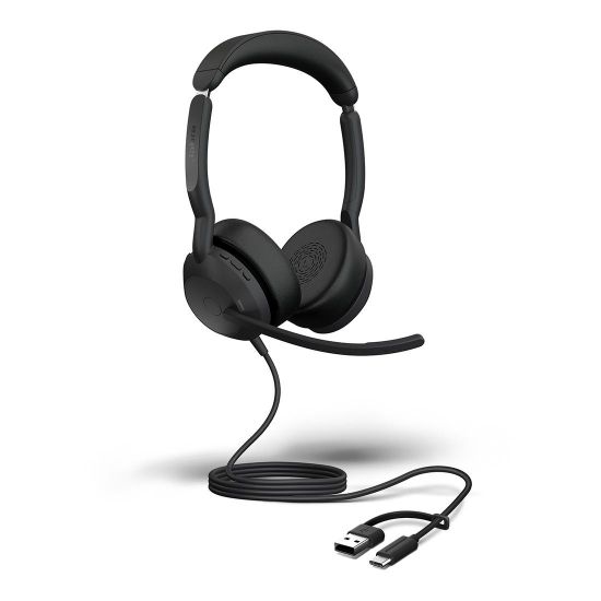 Picture of Jabra Evolve2 50, USB C/A UC Stereo Headset, Bluetooth®, 4 microphones, Active Noise Cancellation, Busylight, Call management, Air Comfort technology